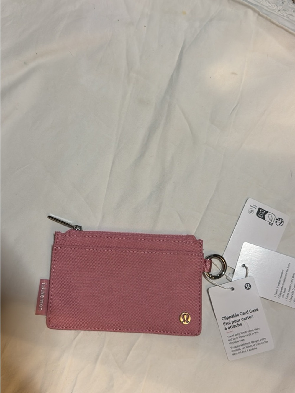 lululemon athletica Dusty Rose Clip-On Card Case